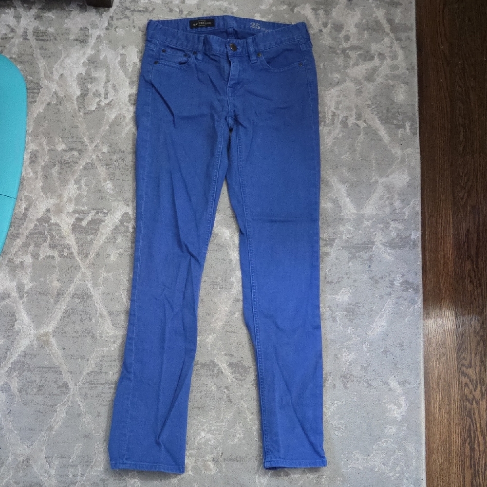 J. Crew Vibrant Blue Matchstick Jeans